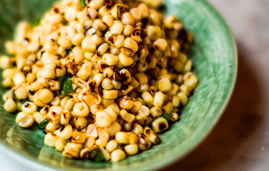 Embered Sweet Corn with Lime Basil Butter